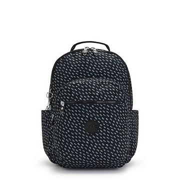 Kipling Seoul Large Printed 15" Backpack Laptoptassen Zwart | BE 1661QM